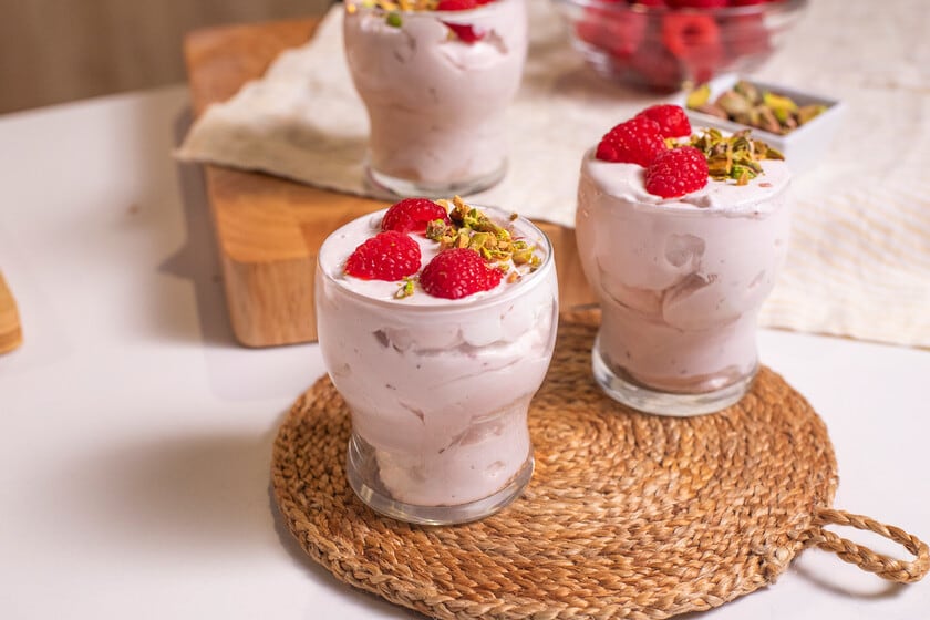 Una mousse de frambuesas sin huevo para resolver un postre con dos horas de anticipación