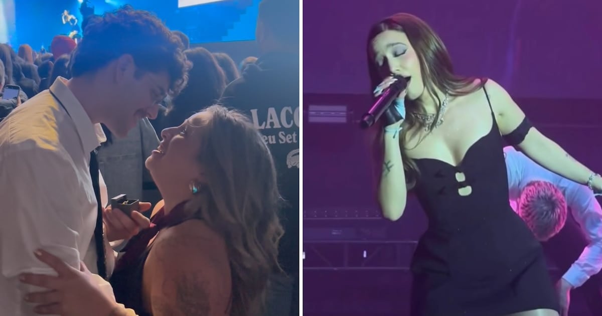 El anillo que se lució entre el público: una propuesta de casamiento en el show de Ángela Torres